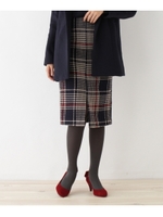 【WEB＆一部店舗限定販売】フロントスリットチェックスカート/グレー(212)