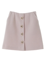 【スカート】ビジュー付き台形スカート/ピンク