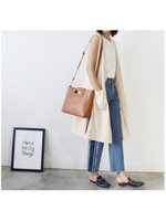 ニットロングベスト/ベージュ