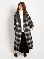 ノーカラーオーバーサイズコート/WHITE