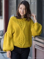 ロービングビッグスリーブケーブルニット/マスタード