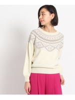 フェザー球心編みニット/ブラック(519)