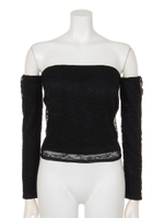 レースwarmオフショルTOPS/ブラック