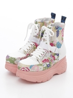 厚底ハイカットスニーカー/ホワイトコンビ