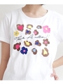 ヒョウフラワー刺繍Ｔ/PK