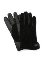 【スマホ対応】豚革×やぎ革コンビグローブ/ブラック(019)