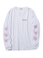 HEART STENCIL SLEEVE BIG LS TEE/ホワイト
