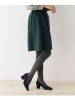 【SS・Lサイズあり】毛混タックフレアスカート/モスグリーン(024)