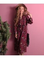 レトロフラワーワンピース/ネイビー(018)