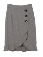 【スカート】タイトフリルスカート/シロクロ