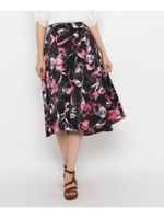 アートフラワープリントスカート/ダークグリーン(123)