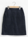 コーデュロイポケット台形スカート/アイボリー