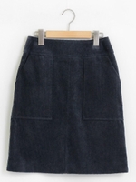 コーデュロイポケット台形スカート/アイボリー