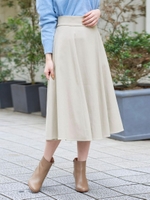 スエードタッチフレアスカート/D/レッド