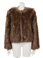 ノーカラー FAUX FUR COAT/CAM