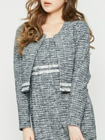 フリンジツイードジャケット/NVY