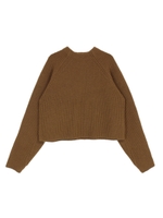 ボトルネックラグランニット/ブラウン