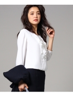 ラッフルシフォンブラウス/ホワイト(001)
