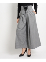 レースアップワイドパンツ/ネイビー(393)