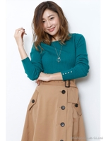 袖口パールニット/ホワイト