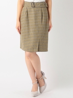 ガンクラチェックタイトスカート/黄系