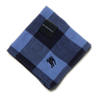 2014/15AW 新作 新品 バーバリー ロゴ入りブロックチェックハンカチ 34104 青 メンズ ３色セットで！