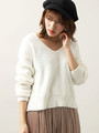 WEGO/Vネッククロップドニット