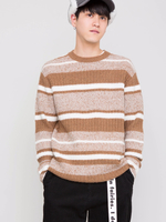 WEGO/ウールタッチボーダーニット