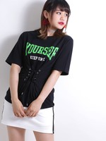 WEGO/コルセットネオンロゴTシャツ