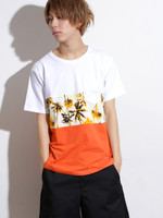 WEGO/パームツリー切替Tシャツ