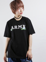 WEGO/フラワーARMYTシャツ