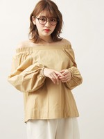 WEGO/ボリュームパフオフショルブラウス
