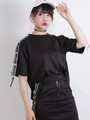 WEGO/ロゴテープラインクロップドTシャツ