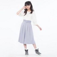 【50%OFF】ロゴ刺しゅう入りベルトつきタックガウチョパンツ