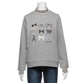 【50%OFF】ハイネックボーダーTシャツ＆リボンモチーフトレーナーセット