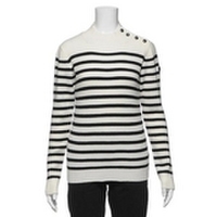 【50%OFF】ボーダー柄ハイネックセーター