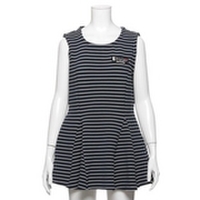 【50%OFF】ロゴワッペンつきノースリーブボーダーワンピース