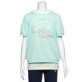 【50%OFF】ロゴ入りニットソーTシャツ×肩リボンつきボーダータンクトップセット