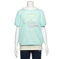 【50%OFF】ロゴ入りニットソーTシャツ×肩リボンつきボーダータンクトップセット