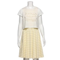 【50%OFF】後ろ開きロゴ入りオパールTシャツ×マルチボーダーカットソーワンピースセット