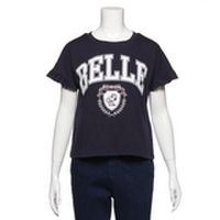 【50%OFF】袖フリルロゴTシャツ