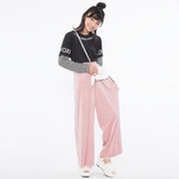 【34%OFF】【ニコラ掲載】ベロアワイドパンツ