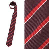 【新品】 ストライプネクタイ 144×6.5cm バーバリーロンドン 46800 BURBERRY LONDON ブラウン系×エンジ系 メンズ