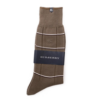 【新品】 ソックス 靴下　チェック 25〜26cm バーバリー 45984 BURBERRY カーキ系 メンズ