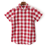 【新品】 チェック半袖シャツ 10Y(140cm) バーバリーロンドン 47574 BURBERRY LONDON レッド系 ガールズ