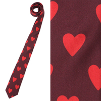 【新品】 ネクタイ（ハート柄）  バーバリーロンドン y-000686 BURBERRY LONDON ワインレッド メンズ