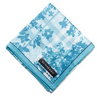 【新品】 ハンカチ　花柄  バーバリーロンドン 69019 BURBERRY LONDON ブルー レディース