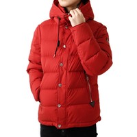 【新品】 バーバリーロンドン ベスト切替ダウンジャケット レッド y-000987