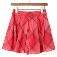 【新品】 プリーツキュロット 36 バーバリーブルーレーベル 49283 BURBERRY BLUE LABEL レッド系 レディース