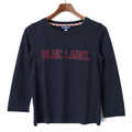 【新品】 ロゴ入り七分丈カットソー 38 バーバリーブルーレーベル 48934 BURBERRY BLUE LABEL ネイビー系 レディース